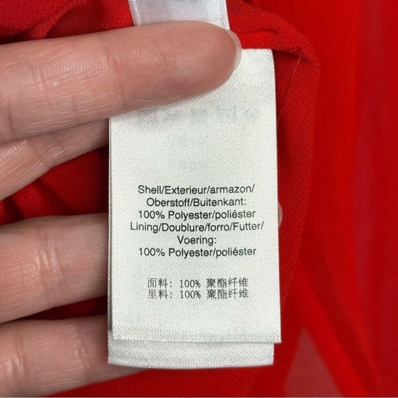 NWT Donna Karan‎ Women's Poet Blouse in Red- Sz XXS - Picture 8 of 9